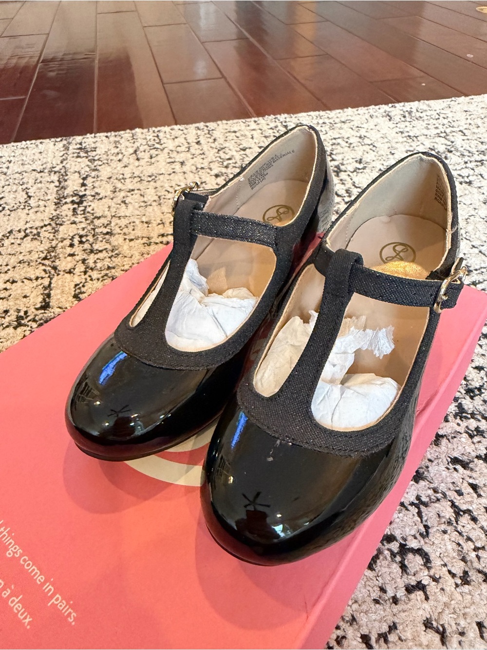 Black Patent T-Strap Mary Jane Heels - Picture 2 of 6
